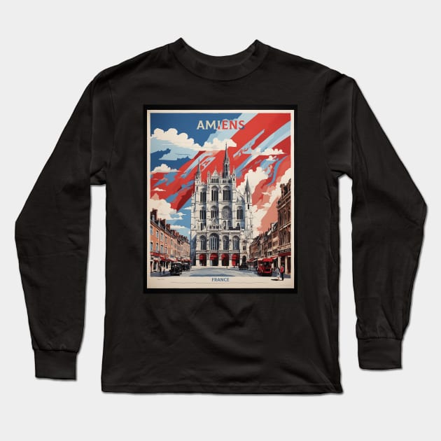 Amiens France Vintage Poster Tourism Long Sleeve T-Shirt by TravelersGems